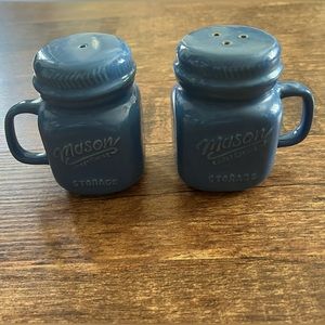 Blue Mason Jar Salt and Pepper Shakers
